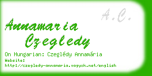 annamaria czegledy business card